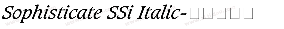 Sophisticate SSi Italic字体转换